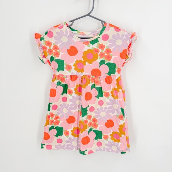 Old Navy Orange Pink Sundress Flutter Sleeve Casual - Picture 1 of 4